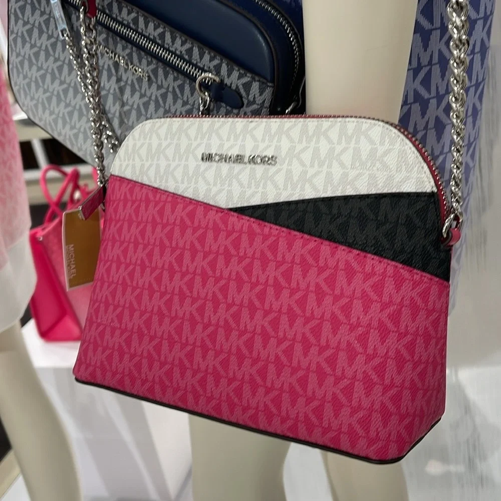 Michael Kors Jet Set Travel Md Sgntr Logo Color Block Dome Crossbody
DRAGONFRUIT - Picture 7 of 16